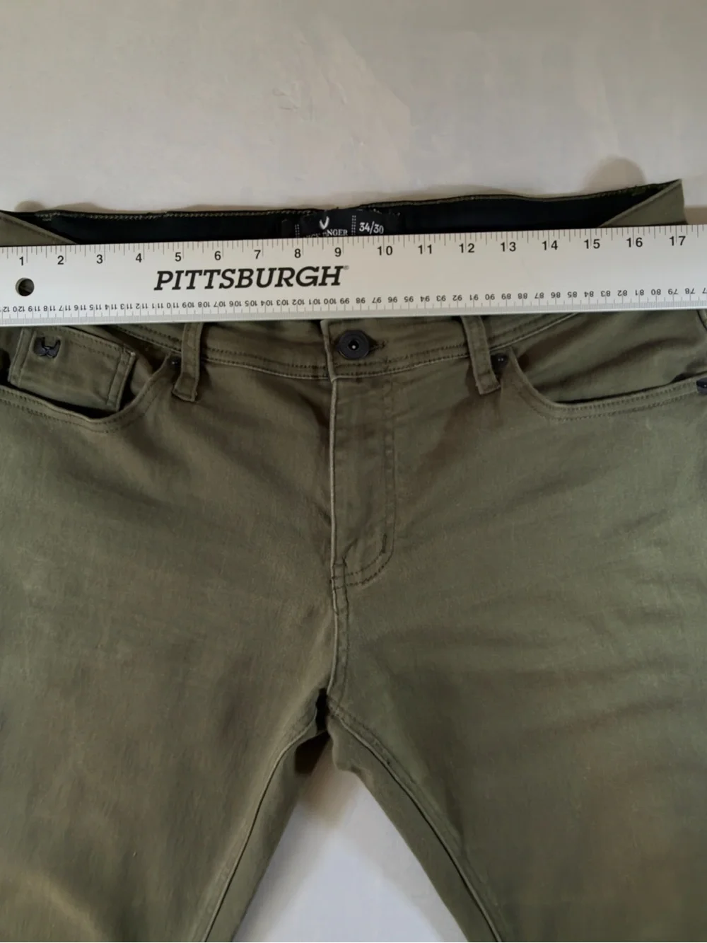 Men's Straight Jeans in Olive Green